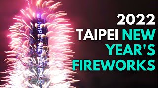 Spectacular view of 2022 Taipei New Year's fireworks