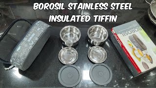 Borosil stainless steel insulated lunch box | steel hot lunch tiffin | hot \u0026 cold lunch box | review