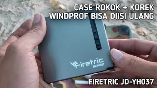 firetric JD-037 | case rokok + pematik bisa diisi ulang | windprof