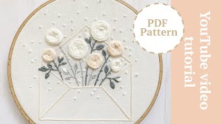 Roses in envelope embroidery. Flowers embroidery design. Вышивка роз. Вышивка цветов для начинающих.