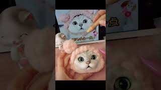 Wool felt simulation cat tutorial羊毛毡仿真猫咪教程