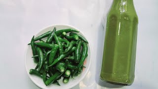 গ্রিন চিলি সস রেসিপি (সংরক্ষণ পদ্ধতি সহ)/ Homemade Green Chilli Sauce Recipe.