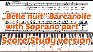 Barcarolle for soprano part „Belle nuit“ Karaoke : Piano accompaniment : Study version