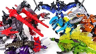 Transformers 7 colors dinosaurs dinobot 2/2 : Tyrannosaurus, Brachiosaurus, Pteranodon - DuDuPopTOY