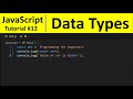JavaScript Tutorial 12 - Data Types in JavaScript | Programming For Beginners