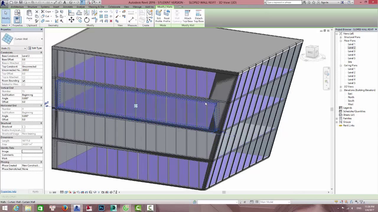 How To Create Sloped Wall In Revit - YouTube