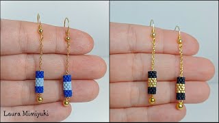 Pendientes tubo miyuki / Pendientes miyuki muy fáciles / Peyote par