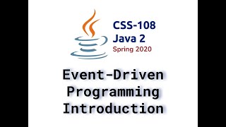 01 Event Driven Programming Introduction