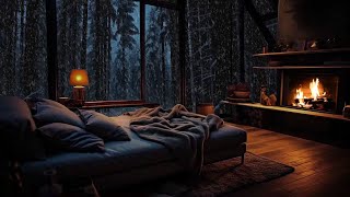 Overcome stress, insomnia with winter blizzard sounds | Relax with the sound of the fireplace