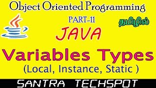 #11 | Java Beginners Tutorial in Tamil | Types Of Variables | local | Static | Instance
