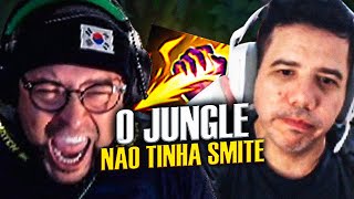 MUCA LEVA PAU DE JUNGLE SEM SMITE E GORDOX PERDE A LINHA | League of Legends