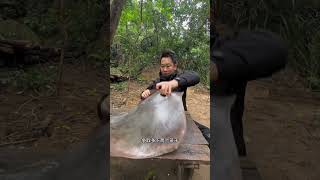 【Outdoor Mingze】這麼大的旗魚，應該是漁船上掉下來的#food #outdoor #户外 #户外烹饪 #funny #shorts