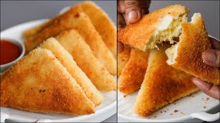 Potato Bread Patties | Easy Kids Tiffin Recipe | Lunchbox Recipe | Bread Triangle Snacks | N'Oven