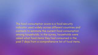 What Is Food Consumption Score (FCS)?