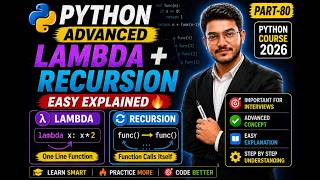Lambda Functions & Recursion in Python 🔥 Anonymous Functions Explained | Part-80