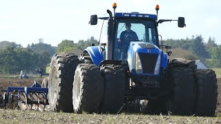 New Holland TG230 Working Hard in The Field Cultivating w/ Dal-Bo AXR H 600 Cultivator | DK Agri