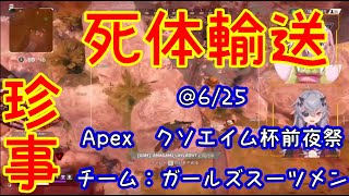 【#クソエイム杯】珍事！ダウンした味方が空を飛ぶ！【VTuber切り抜き動画】