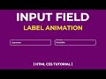 CSS Input Field Label Animation | CSS Only Floating Label