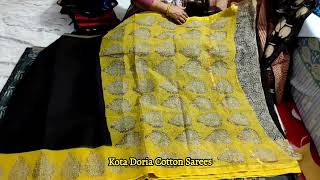 Kota Doria Cotton saree new collection ।। Free shipping ।। Silk sarees collection ।। New 😊🌹part 205