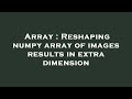 Array : Reshaping numpy array of images results in extra dimension