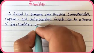 Paragraph on Friendship in English || Important essay writing || Write a Paragraph