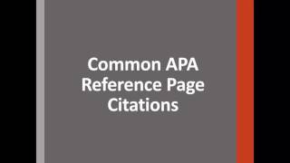 APA Online Workshop