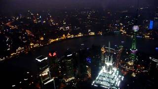 2009-08-15 view from Shanghai World Financial Center with blinking Oriental Pearl TV Tower