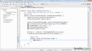 Android Training Menus and Dialogs: progress