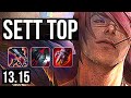 SETT vs ILLAOI (TOP) | 2.2M mastery, 1600+ games, 7 solo kills | NA Diamond | 13.15