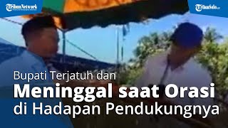 Video Detik-detik Bupati Halmahera Timur Terjatuh dan Meninggal saat Orasi di Hadapan Pendukungnya