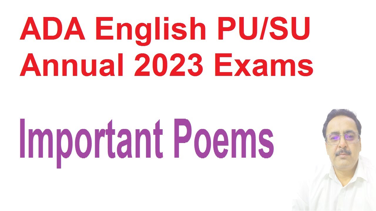 BA ADA English Guess Papers Important Poems Annual 2023 Exams Punjab ...