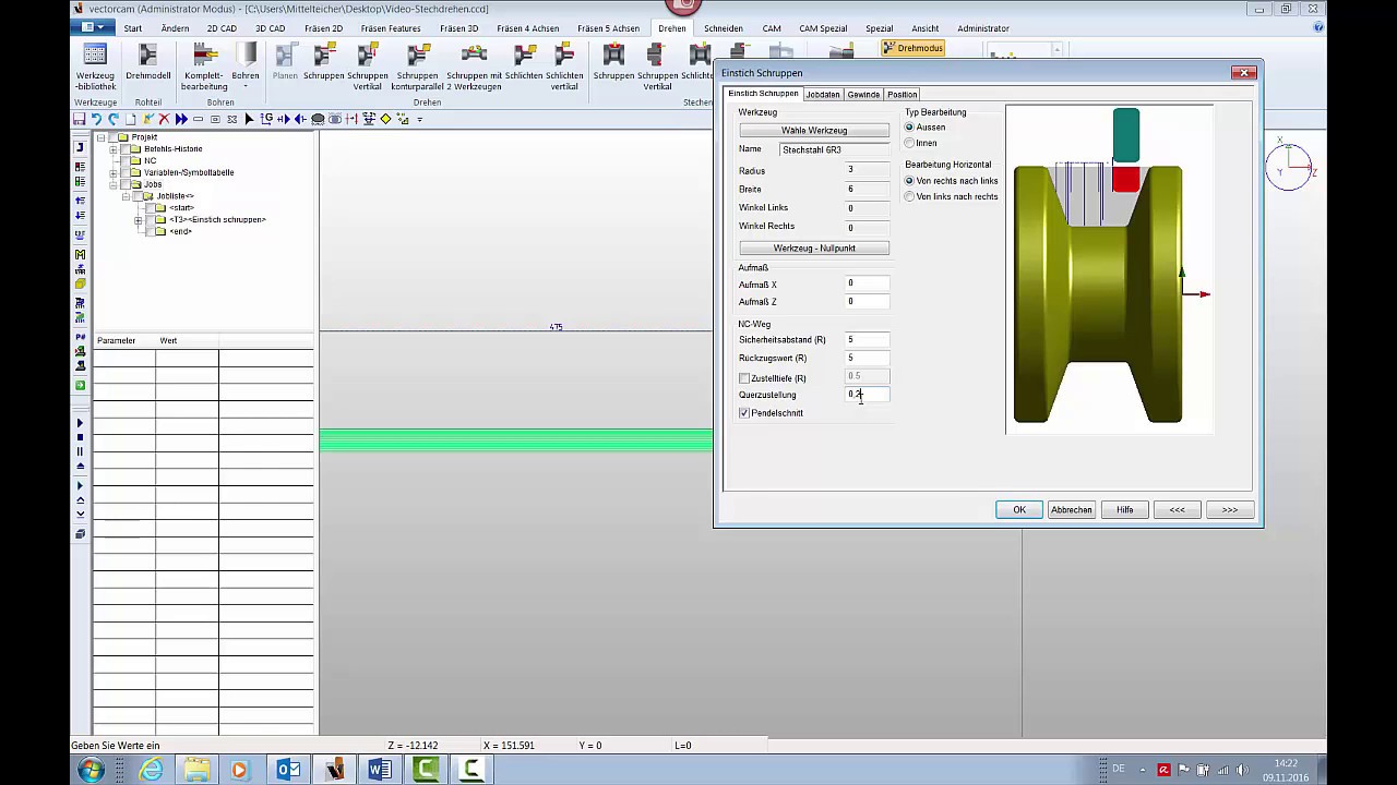 Stechdrehen Mit Vectorcam Youtube