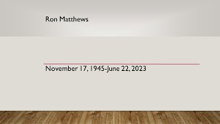 Ronald William Matthews Memorial