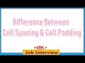 7. Difference Between Cell Spacing and Cell Padding in HTML ?