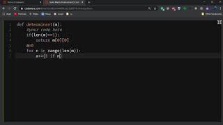 Determinant Of An NXN Matrix CodeWars Python Solution