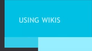 Introduction to Blackboard Wikis
