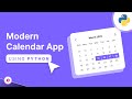 Build a Modern Calendar App in Python | CustomTkinter Beginner GUI Project (Full Code Explained)