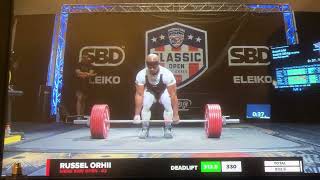 Russel Orhii 330 KG 727.52 lbs CONVENTIONAL Deadlift