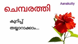 ചെമ്പരത്തി കുറിപ്പ് chembarathi kurippu  @Aanakutty പൂക്കളെ കുറിച്ച് വിവരണം #flowers #kurippu