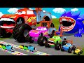 Big & Small Lightning Mcqueen & Tow Mater VS Thomas the TANK Engine || BeamNG.drive