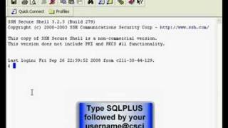 Connect To Oracle SQLPLUS with SSH