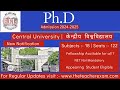 Central University PhD Admission notification 2024| Non-NET Fellowship Available | NET Not required