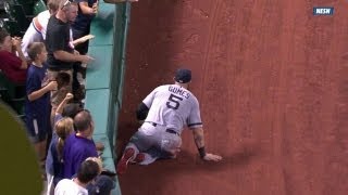 BOS@HOU: Gomes makes a great catch in foul territory