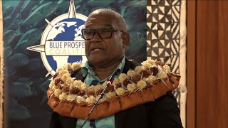 Fiji's Minister for Fisheries delivers his statement at the Resigning of MOU with Waitt Institute
