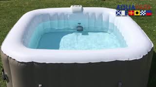 Aqua Spa Square 2-4 Person 60.6'' x 60.6'' Bubble Jets Inflatable Hot Tub