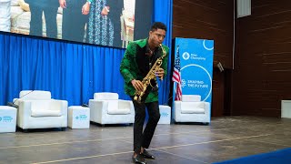 KingSax performing live at Shapingthefuture conference 2022 at Enugu