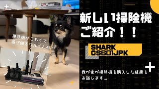 新しい掃除機が怖くて逃げ回るチワワくん【Shark CS601JPKのご紹介】