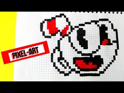 How To Draw Cuphead- PIXEL ART - YouTube