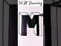 #art #drawing #3ddrawing | 3d Drawing | Letter M Drawing | Easy Drawing