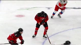 Kirby Dach Injury (Hand/Wrist) - 2021 WJC Exhibition Game vs Russia